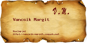 Vancsik Margit névjegykártya